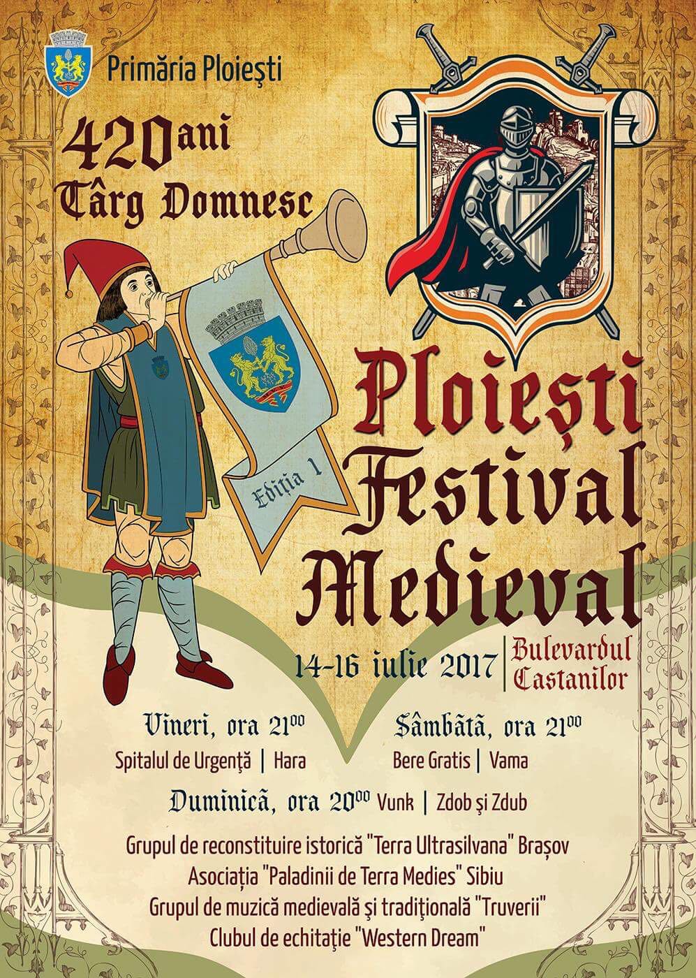 Trei zile de distracţie pentru ploieşteni la Festivalul Medieval. Vezi aici programul!