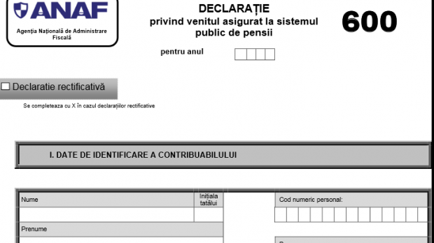 Formularul 600 se poate depune până la 15 aprilie 2018