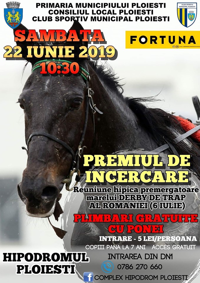 Sâmbătă se desfăşoară "Premiul de încercare" pe Hipodromul din Ploieşti